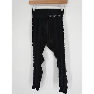 Skinnify Womens Black Resistance 4 Band High Waisted Leggings Athletic Pants M